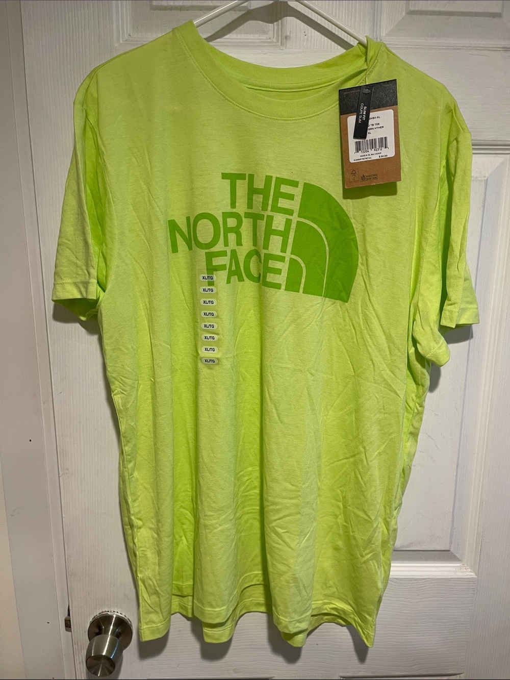The North Face Men’s Neon Lime Short Sleeve Logo Tee